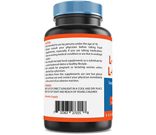 41Zbb0MsgFL Nova Nutritions L-Arginine L-Citrulline 1000mg - Promotes Muscle Relaxation - 120 Tablets - Image 4
