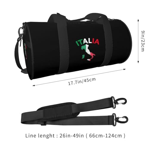 Italia Italy Italian Flag Convertible Garment Bag with Shoulder Strap, Carry on Garment Duffel Bag for Men Women - Rolling Foldable for Travel Luggage Bags (Black)3