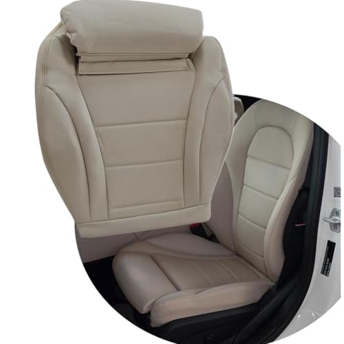 ATUOTPO Driver Side Bottom Leather Perforated Seat Cover Tan Compatible with Mercedes Benz C Class W205 C250 C300 C350 C400 GLC300 GLC300e 2015 2016 2017 2018 2019 2020 2021