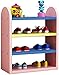 Shoe Racks WHLONG kreatywny 4-poziomowy drewniany regał na buty szafka organizer na buty do korytarza wejścia salonu i sypialni stojak na buty trwały i stabilny (kolor: Różowy)