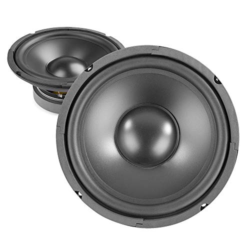 Fenton 8" Mid Range Speaker Drivers Pair - 400W Polypropylene Cone Woofer Kit for PA, DJ, Hi-Fi & Car Audio Speaker Systems, 8 Ohms, 90dB SPL, Clear Mid-Bass Frequency Response, 2x 200W Drivers