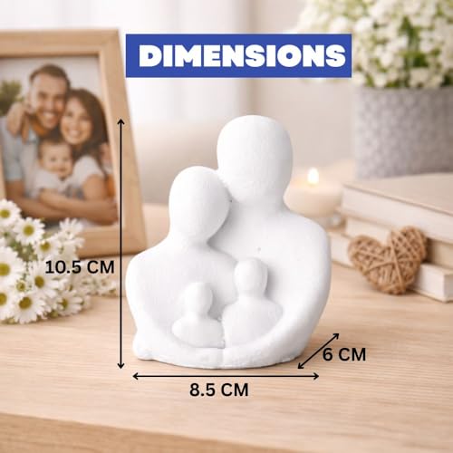 Image of CraftVatika Abstract Family Figurine Showpiece for Home Decor,Modern Couple with Kids Statue for Living Room, Bedroom,Office Table Decoration,Gift for Family,Anniversary,Housewarming,Mother's Day