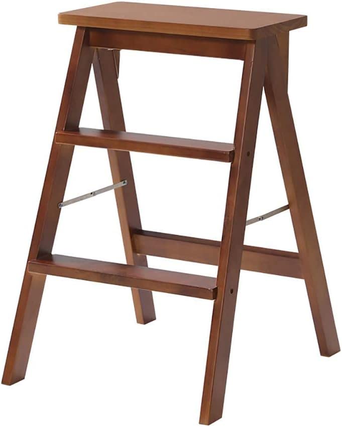 Taburete de escalera de madera maciza OKUOKA con diseño moderno plegable