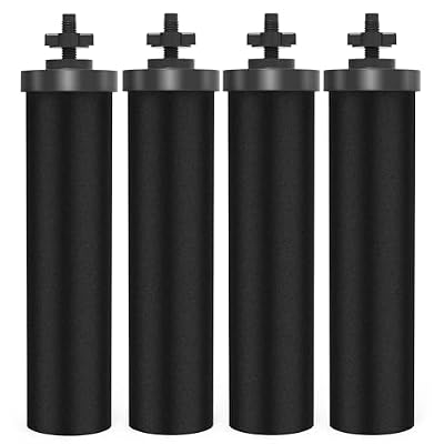 NSF/ANSI 42&372 Certified Water Filter?Gravity Water Filter Replacement for Berkey® BB9-2® Black Purification Elements and Berkey® Gravity Filter System, 4 Pack
