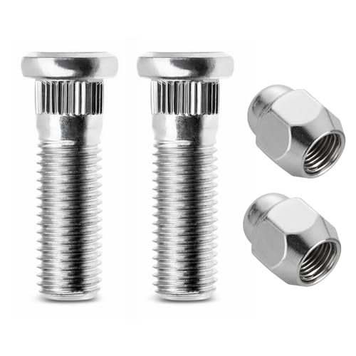 SamWinGear 2 Set Wheel Stud and Lug Nuts M12x1.5 Wheel Bolts Lug Studs Kit for Front/Rear Wheel Compatible with Hyundai Santa Fe Sonata Kia Rio Sportage Chrome Car Studs OEM#52950-14140 52950-M1000