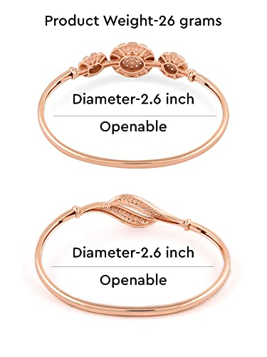 2 CZ Brass Kada Style Bracelet For Women