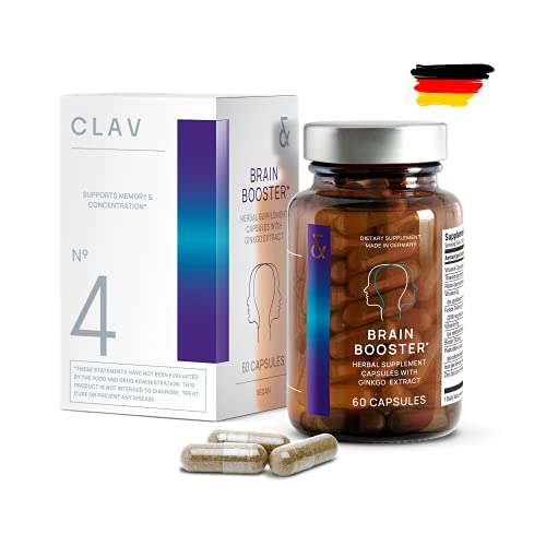 NÂ°4 Brain Booster | Nootropic Supplement | Cognitive Enhancer for Concentration + Memory Support with CDP Choline + Ginkgo + Bacopa | Brain Performance Support | 60 Capsules Vegan