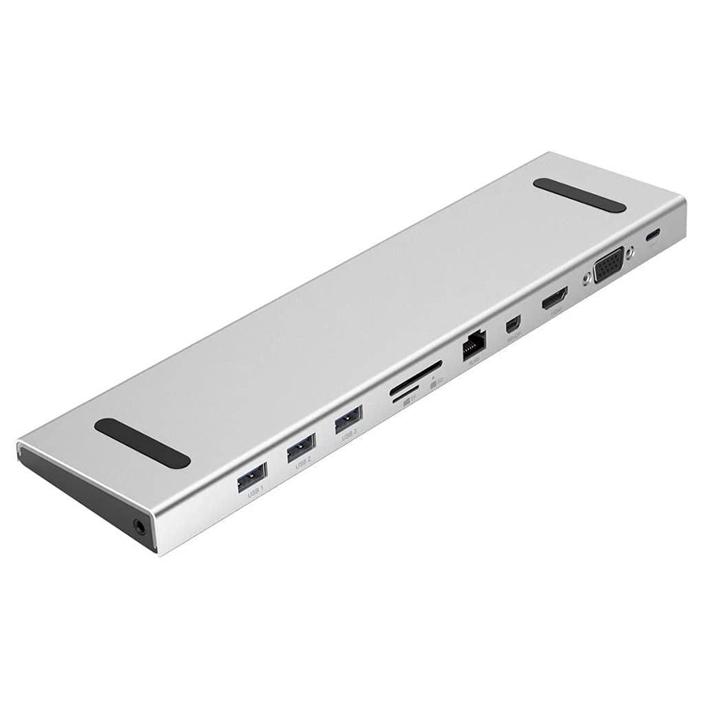 10 in 1 Type-c HUB TF SD Card Reader VGA Mini DP HDMI-Compatible RJ45 PD Charger USB3 1