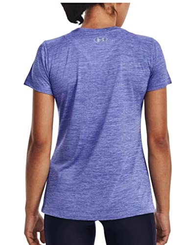 Under Armour Womens Tech Twist T-ShirtDISC, (495) Baja Blue/Nebula Purple/Metallic Silver, X-Small