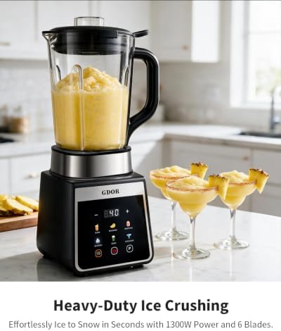 GDOR Blender for Smoothies, Auto-Program Smoothie Blender, Crush Ice,1300W - 1