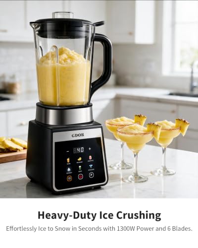 GDOR Blender for Smoothies, Auto-Program Smoothie Blender, Crush Ice,1300W