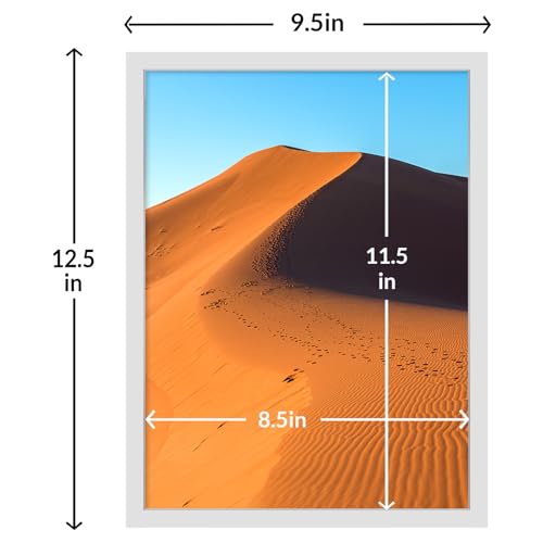 Image of LaVie Home 9x12 Picture Frame for Wall Display, 9x12 White Picture Frame with HD Plexiglas, 9 x 12 Poster Frame 1 Pack, Display Frame for Vertical or Horizontal, Classic Collection