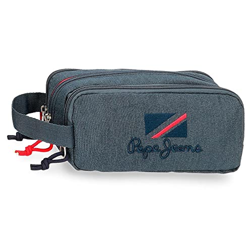 Pepe Jeans Kay Estuche Triple Azul 22x10x9 cms Poliéster