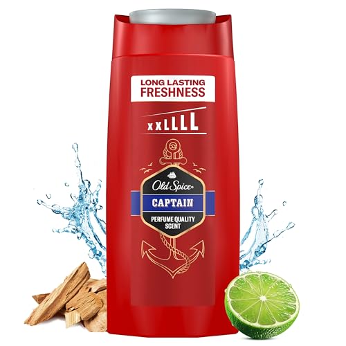 Old Spice Captain Shower Gel & Shampoo For Men 675 ml, 3-in-1 Body-Hair-Face Wash, Long-lasting Fresh