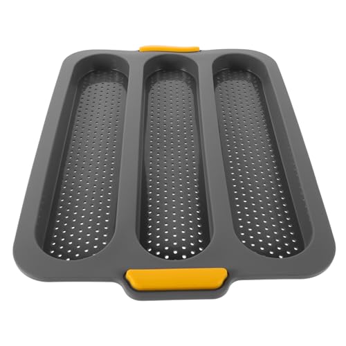 VALICLUD Teglia Per Baguette in Silicone: Stampo Per Pane Francese Antiaderente A 3 Scomparti, Vassoio Per Pane in Silicone Per Pane Fatto in Casa