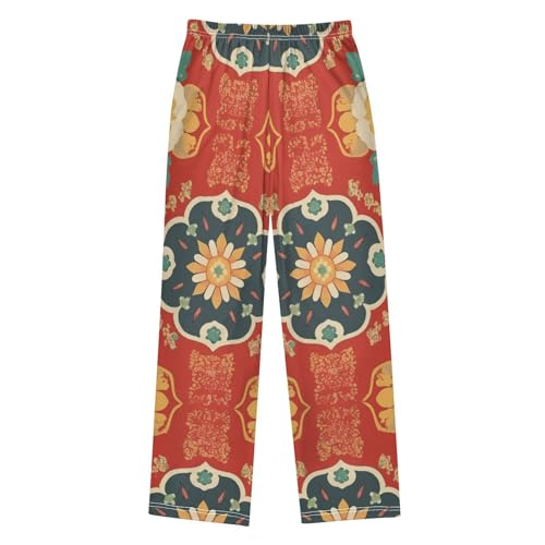 GuoChe Vibrant Floral Medallion Pattern Boys Pajama Bottoms Lightweight2