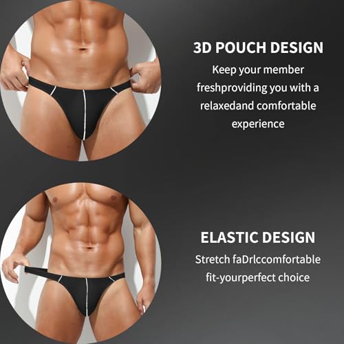 KAREN SPACE Ice Silk Sexy Men's Thong Underwear, Athletic Supporters for Men4