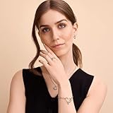 Theo Grace - Delina Engraved Bead Heart Bracelet – Personalized 1–4 Beads, in 925 Sterling Silver or Gold Vermeil with Diamond Options, Meaningful Gift for Women, Anniversary, Birthday (With 0.1ct Diamond, 925 Sterling Silver, 7.5, Inches)