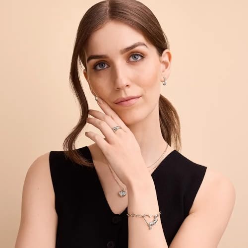 Theo Grace - Delina Engraved Bead Heart Bracelet – Personalized 1–4 Beads, in 925 Sterling Silver or Gold Vermeil with Diamond Options, Meaningful Gift for Women, Anniversary, Birthday (With 0.1ct Diamond, 925 Sterling Silver, 7.5, Inches)