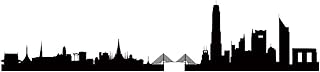 Wand Tattoo Skyline Bangkok M - 100cm x 23cm - Duvar Tattoo - 23 mögliche Farben