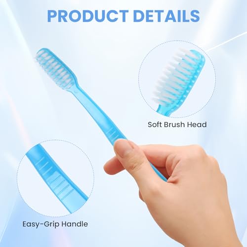 ACSKD 200 Pack Disposable Toothbrushes Bulk, Soft Bristle Travel Tooth Brush,Individually Wrapped Toothbrushes for Homeless Gift Hotel Camping Travel — view 3