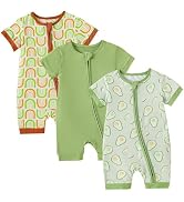 OPAWO Bamboo Baby Pajamas 3 Pack, Double Zipper Bamboo Sleepers for Baby Boy Girl Romper, Toddler...