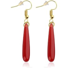 Frieren Elf Mage Cosplay Earrings - Pair Red/Gold