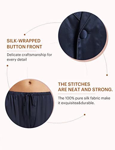 LilySilk 100% Silk Pajamas for Men Soft 19MM Real Mulberry Silk Sleepwear Mens Silk Pajamas Set Lightweight Male Pjs4