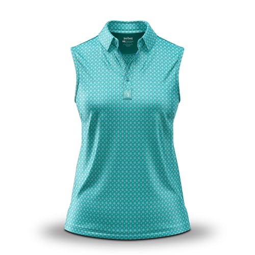 Bogey Bros Funny Golf Shirts for Women - Breathable Women's Golf Polo with No Sleeves - UPF 50, Moisture Wicking, and Tagless - Birdie Finger - Large