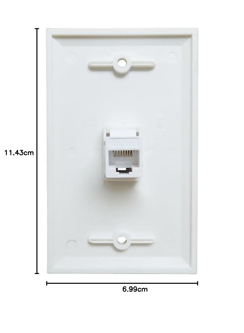 1 port CAT6 Ethernet płyta ścienna żeńska do żeńska - 1 gang sieć Cat 6 RJ45 Keystone Jack pokrywa płyta przelotowa - biała