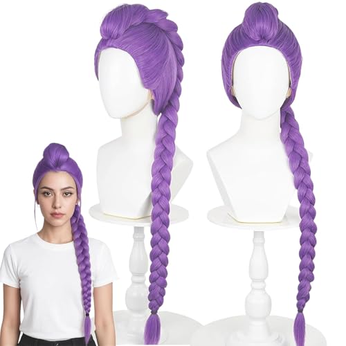 Rumi Costume Wigs Cosplay for Kids, Rumi Mira Zoey Costume Wigs Purple Braids Wig Halloween Cosplay Props,Anime Wig (Pruple - Rumi (Long for adultsï¼‰)