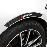 4Pcs Car Wheel Eyebrow Strip Universal Carbon Fiber Car Wheel Fender Flare Eyebrow Arch Trim Lips Anti-Collision Strips Stick Out Edge Extension Moulding Flares Protector