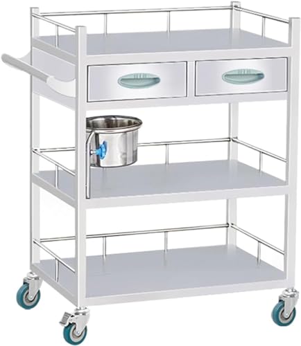 MDYHY 3-Layer Stainless Steel Medical Trolley Cart, Heavy Duty 150kg Capacity, Ideal for Hospital Clinic Laboratory Use