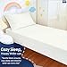 Cottingon Toddler Sheet Set, Solid Crib Fitted Sheet Flat Sheet and Envelope Pillowcase, Baby Bedding Sheet & Pillowcase Sets-3 Piece Toddler Bedding Set-100% Cotton(Ivory)(28 x 52 + 5-8 inches Deep)
