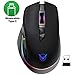 PICTEK Mouse Gaming Wireless RGB Ricaricabile, Mouse da Gaming Wireless & Cablato di Type C a Doppia modalità, 10000Hz+10000DPI, 8 Pulsanti Programmabili, Disegno Ergonomico per PC