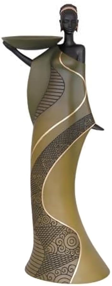 Ebony Treasures® Candleholder: Tribal Woman in Green-image-14
