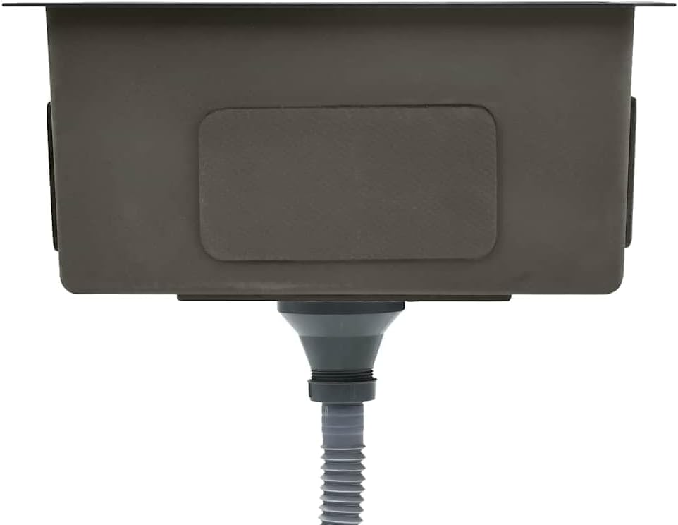 vidaXL Kitchen Sink with Strainer, Drop-in Sink, Single Bowl, Noise Reduction, Quick Flow, Anti-Condensation, Corrosion Resistant, Food Grade, Black 23.2-inch Stainless Steel Rectangular