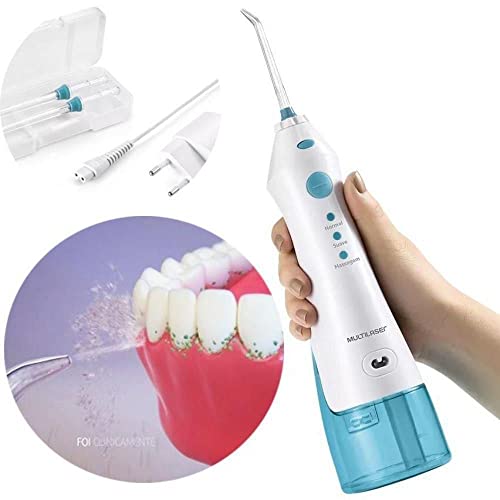 Irrigador Oral Bucal Portatil Recarregavel Limpa Dente 2 Bicos 360 Eletrico Bivolt (HC036)