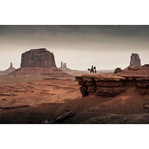 Affiche western pour mur vide : grand poster canyons et chevaux 91x104cm
