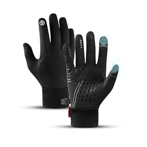 MEETTIKEY Gants d'hiver,Gants à Écran Tactile Chauds pour Hommes Femmes,Gants Velo Hiver Imperméable Antidérapants pour la randonnée, Le Ski, l'escalade, l'équitation, la Marche
