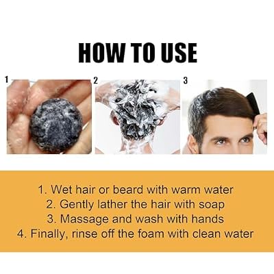 Black Soap for Gray Hair, Gray Reverse Bar Soap, Gray Hair Reverse Bar for Men, Black Hair Shampoo Bar for Hair Darkening & White Cover & Restore Healthy Hair Color (2PC)