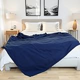 YAKEE Electric Blanket Full Size 72'x 84', Large Heated Blanket, Soft Warm Heating Blanket, 5 Heating Levels and 10 Hours Auto-Shut-Off, Machine Washable, Blue