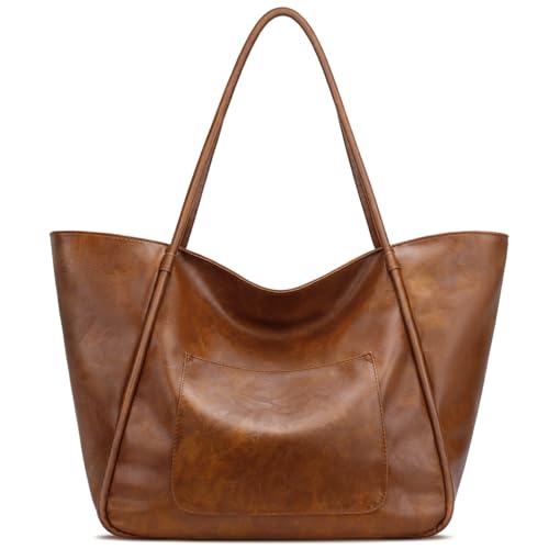 KKXIU Distressed Leather Tote Bag