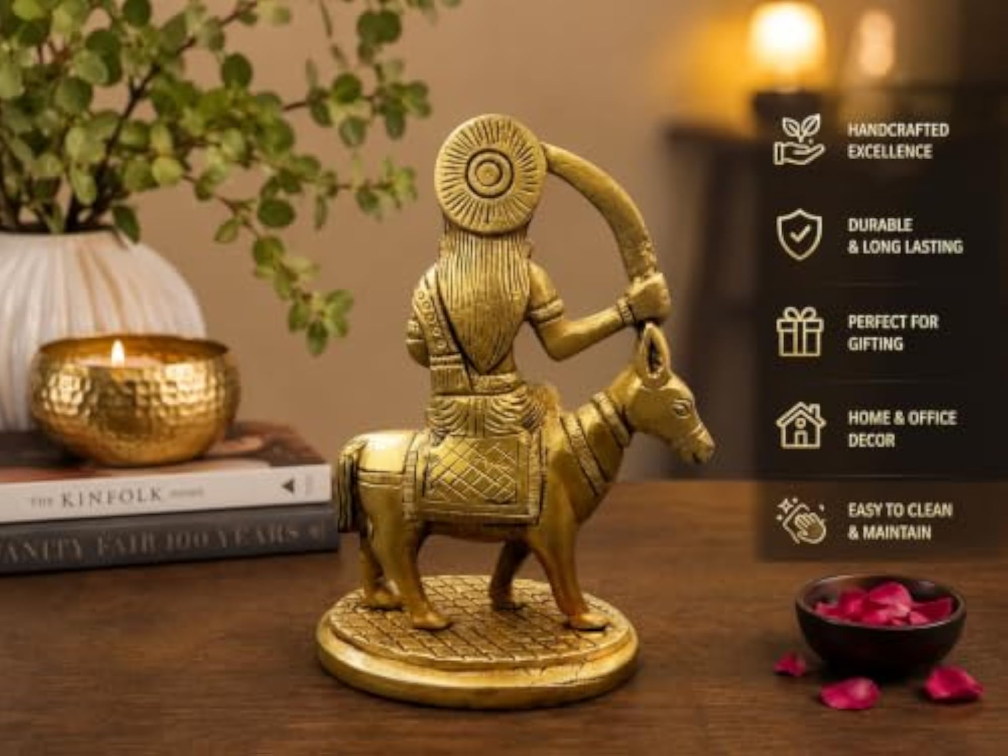 Sheetla MATA Brass Religious Idol with Heavy Base, 4.5 inch