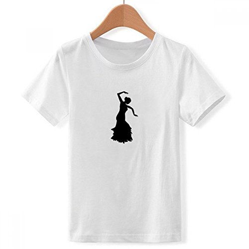 Danseur de Danse Folklorique Ras du Cou Blanc T-Shirt Garçon Grand Multicolore DIYthinker