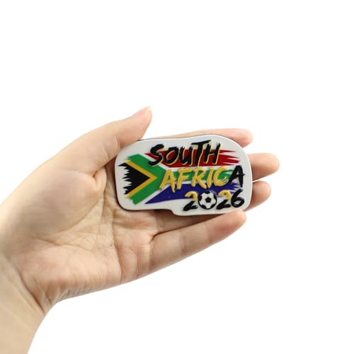 1Pc 2026 Soccer Fan 3D Car Emblem, Waterproof Plastic Flag Auto Decal Sticker, Sports Themed Vehicle Body Decoration for Cars Trucks Motorcycles (South Africa)
