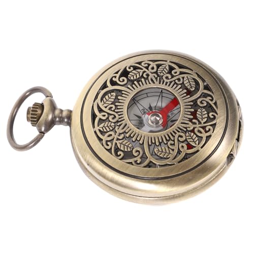 Brújula de bolsillo vintage UPKOCH con cubierta abatible miniatura 1