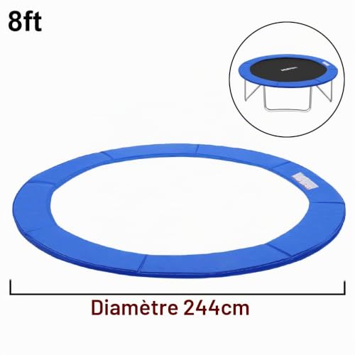 Bâche trampoline anti-déchirures housse imperméable et résistante aux UV bleu
