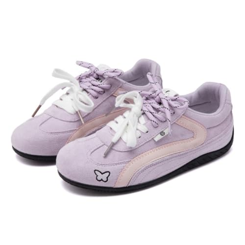Women's Retro Running Sneakers Cute Kawaii Athletic Shoes Suede Casual