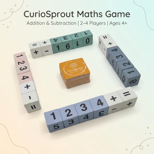 Image of Addition & Subtraction Learning Kit | Wooden Math Blocks Game | Educational Toys for Kids 4-8 Years | Cognitive Development | Screen-Free Learning